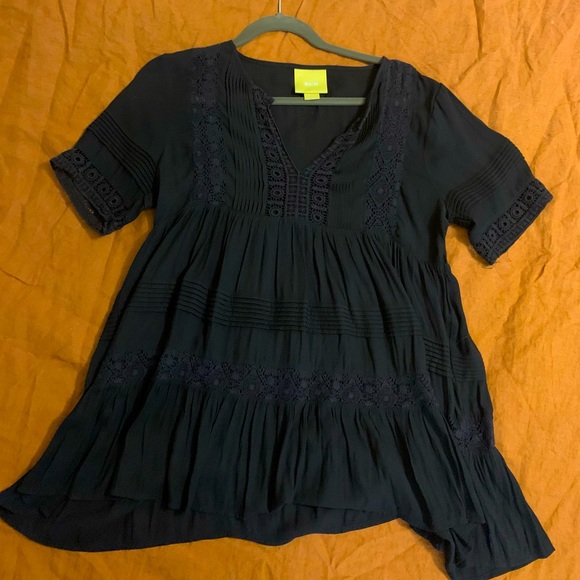 Anthropologie Tops - Anthropologie Black Teared Tunic